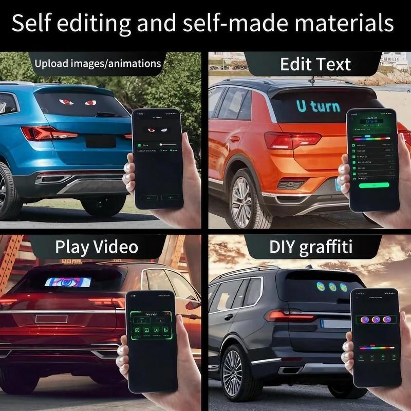 Nfutreon Eyes For Car windshield, Devil eyes For Vehicle: Programmable, Bluetooth APP Control, Pre-made Animations & Customizable Text LED Sign for car