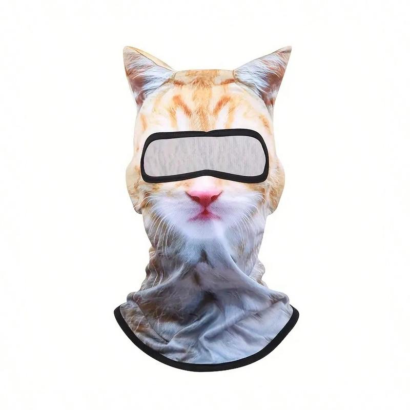 4-Season Animal Head Outdoor Sports Anti-UV Face Mask, 3D Digital Printing Ski Mask