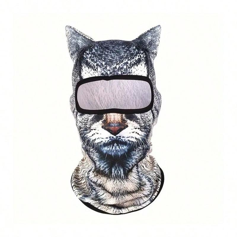 4-Season Animal Head Outdoor Sports Anti-UV Face Mask, 3D Digital Printing Ski Mask
