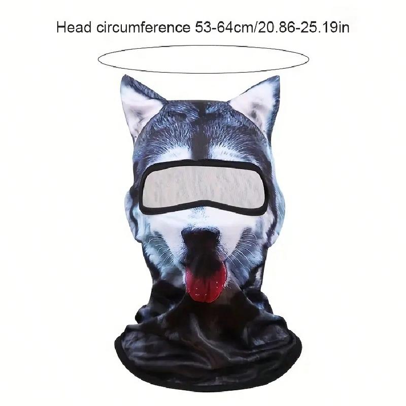 4-Season Animal Head Outdoor Sports Anti-UV Face Mask, 3D Digital Printing Ski Mask