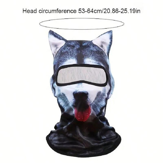 4-Season Animal Head Outdoor Sports Anti-UV Face Mask, 3D Digital Printing Ski Mask